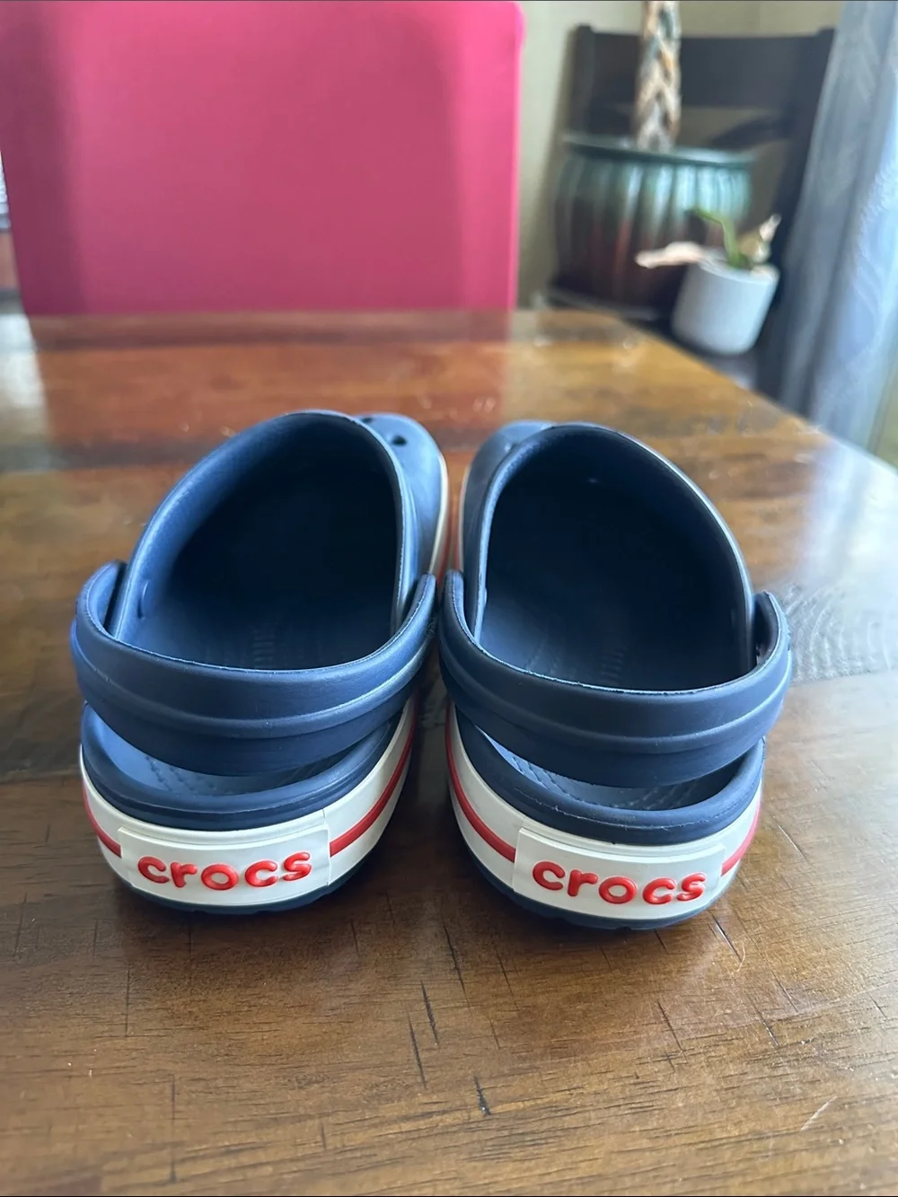 CROCS Kids Navy Clogs with Red Accent